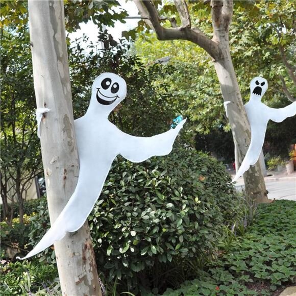 2 Pack 53" Halloween Bendable Tree Wrap Ghost for Halloween Decoration Outdoor - Picture 1 of 6